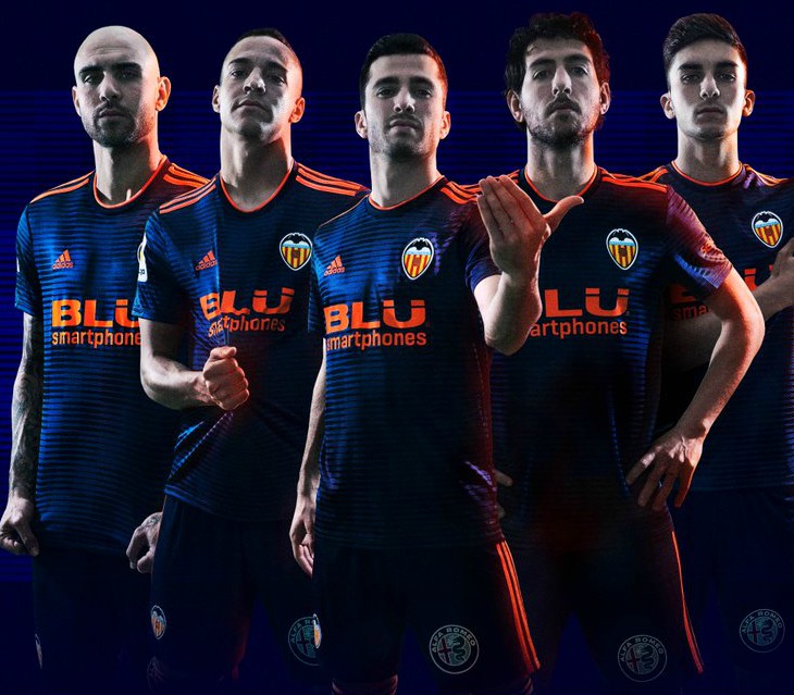 Valencia 2018-19 Adidas Away Kit Football Shirt