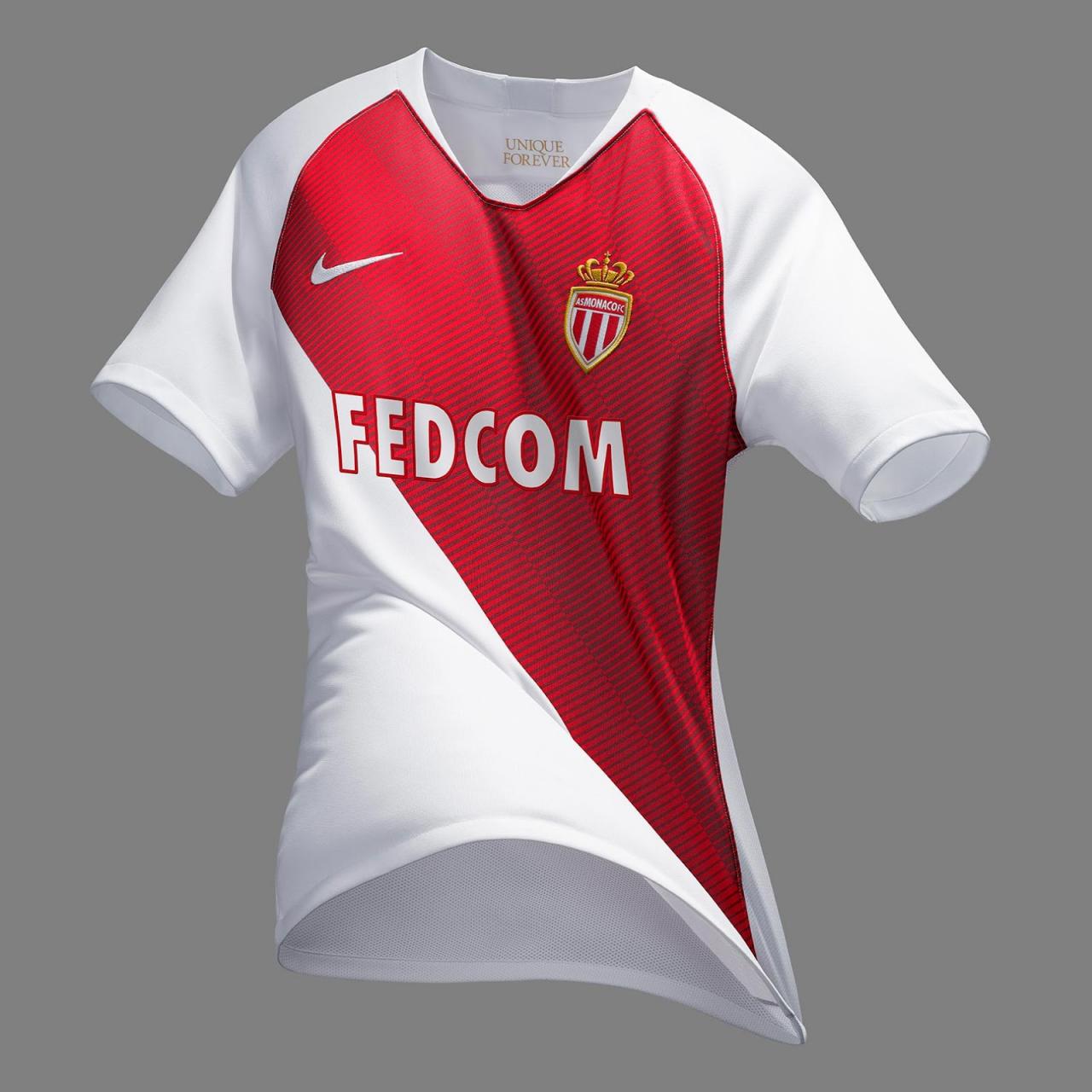 AS Monaco 2018-19 Nike Home Kit Football Shirt