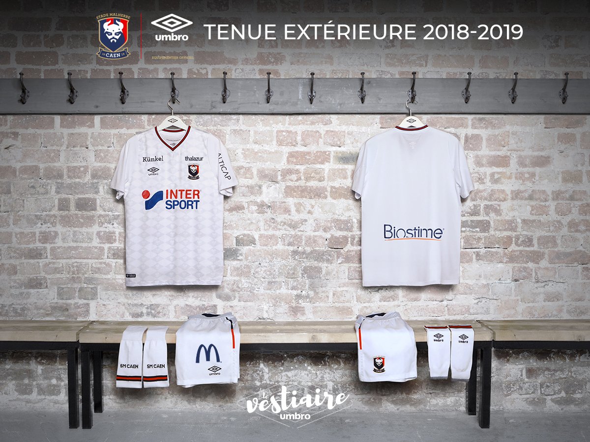 Caen 2018-19 Umbro Home Kit Football Shirt