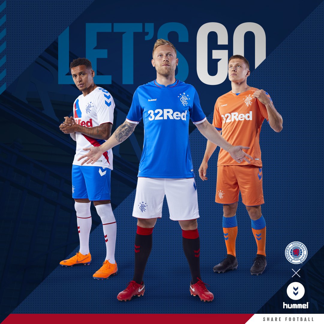 Glasgow Rangers 2018-19 Hummel Home Away & Third Kits