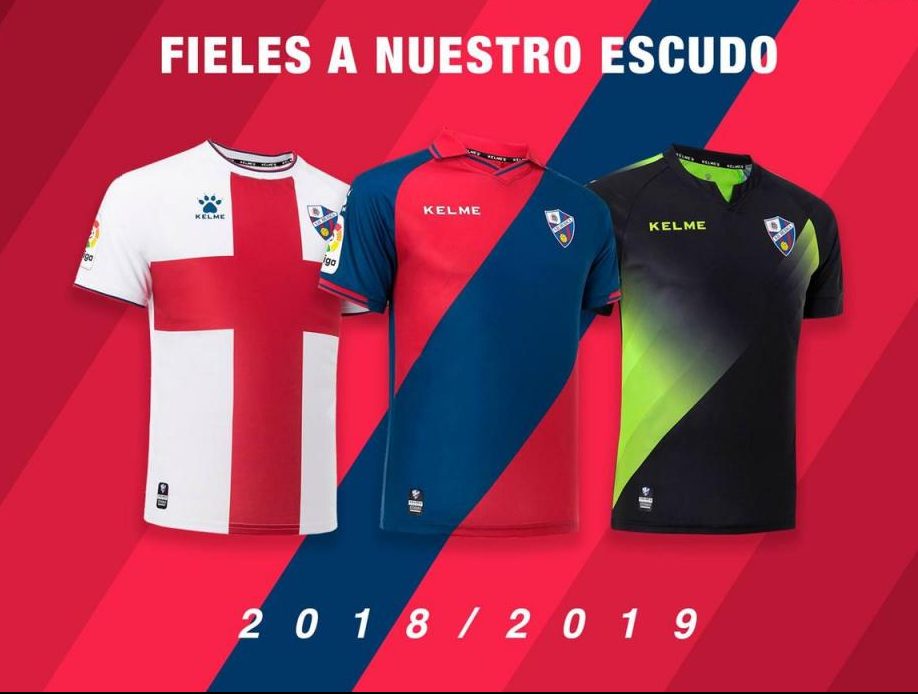 Huesca 2018-19 Kelme Home, Away & Third Kits