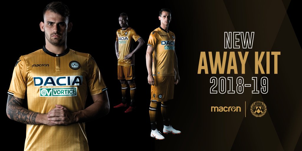 Metallic Gold Udinese Calcio 18-19 Away Kit