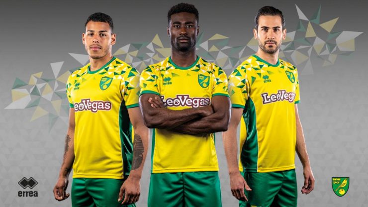 Norwich City 2018/19 Errea Home Kit Football Shirt