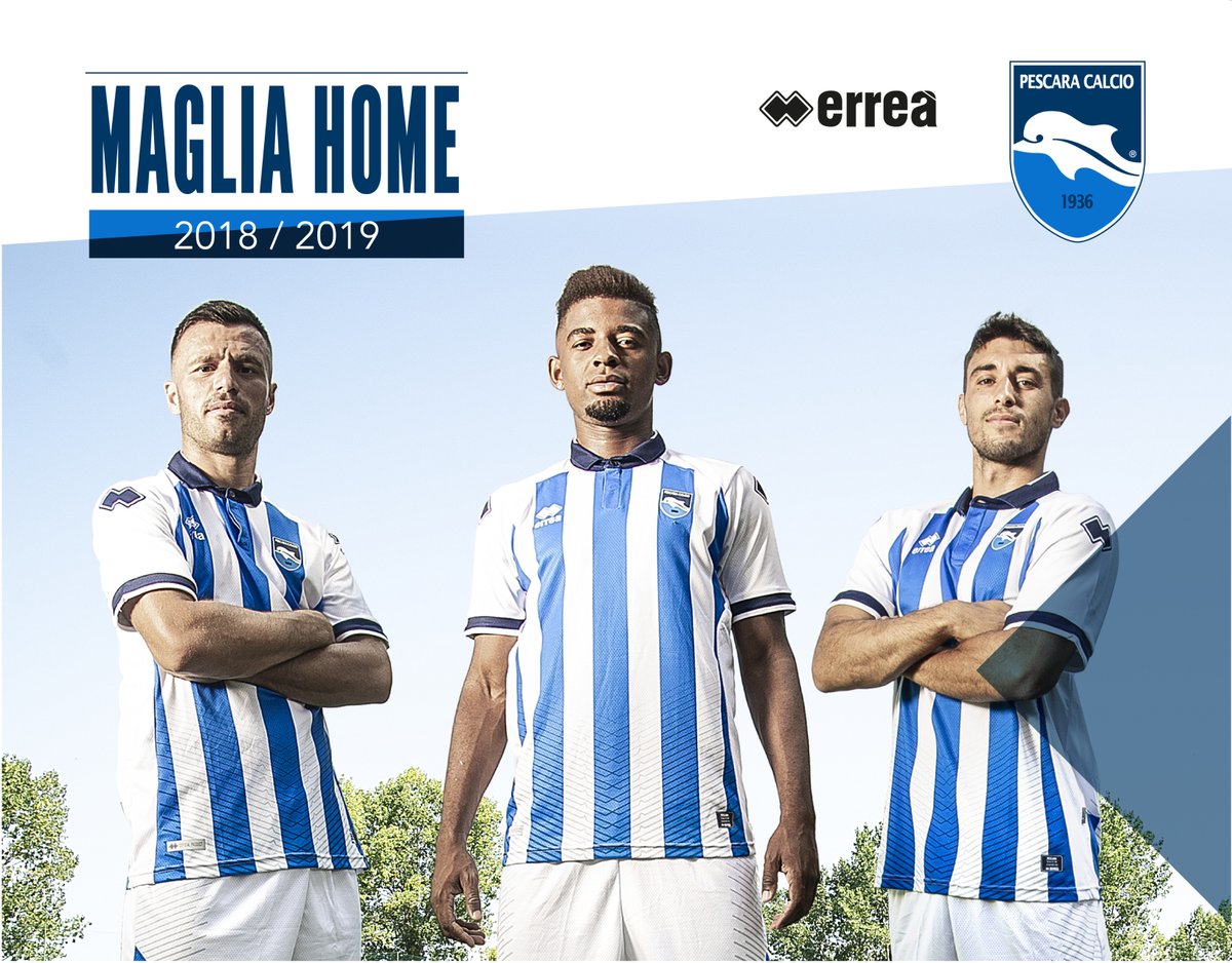 Pescara Calcio 2018-19 Home, Away, Third Kit