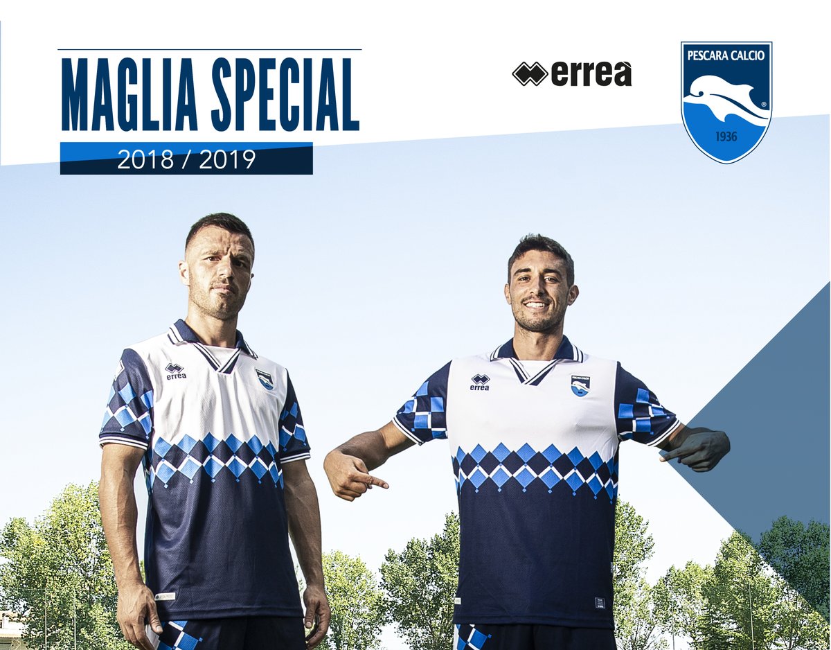 Pescara Calcio 2018-19 Home, Away, Third Kit